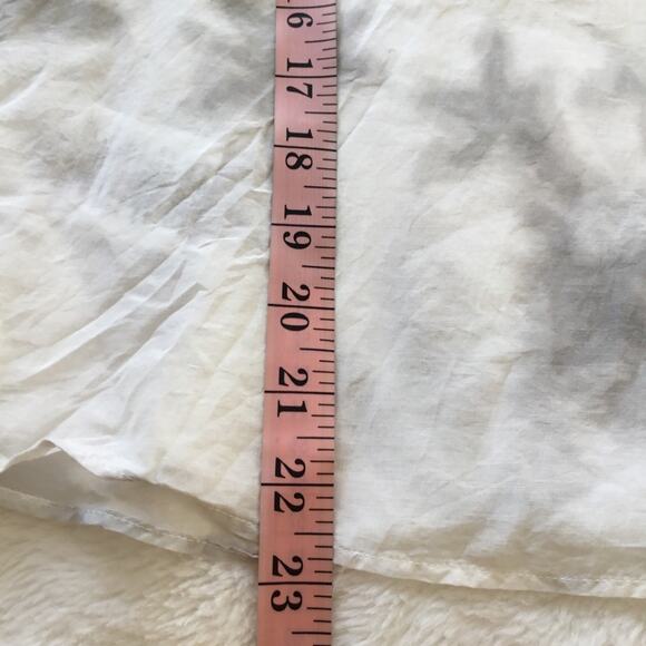 BCBGMaxAzria White and Gray Floral Half Button Down Shirt - Picture 11 of 16